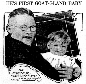 The advertisement Dr. Brinkley posted in newspapers across the country announcing the successful "goat-gland" surgery.